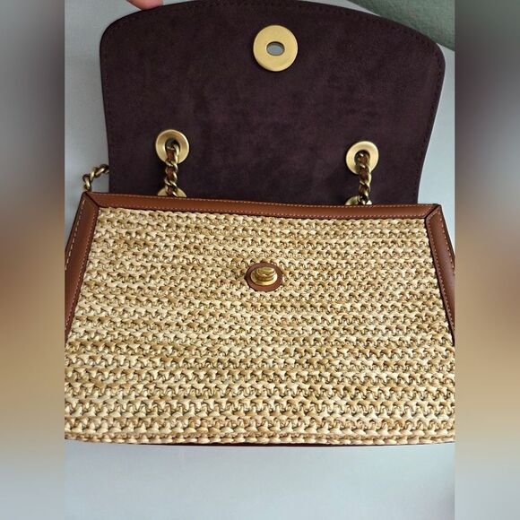 Coach Parker In Colorblock Woven Straw/Leather - Picture 11 of 16